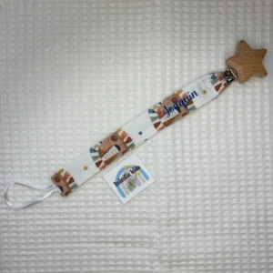 Chupetero artesanal hecho a mano personalizado handmade cabezas de león