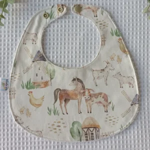 babero artesanal hecho a mano personalizable animales de la granja