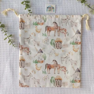 Bolsa artesanal hecha a mano personalizada handmade animales de la granja