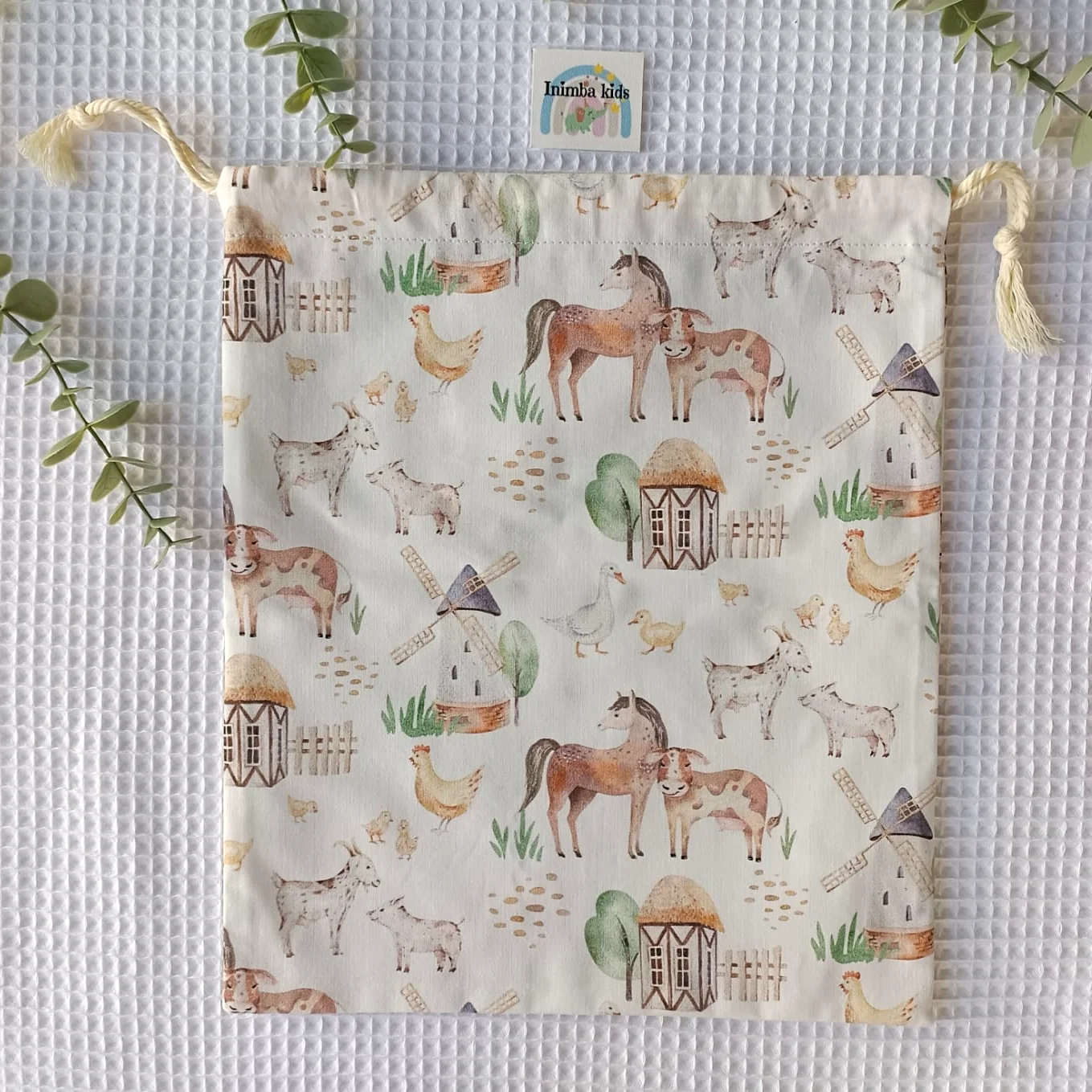 Bolsa artesanal hecha a mano personalizada handmade animales de la granja