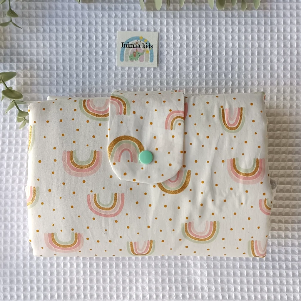 cambiador panal artesanal hecho a mano personalizado handmade arcoiris puntitos