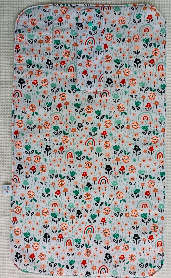 cambiador panal artesanal hecho a mano personalizado handmade arcoyris flores abierto