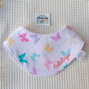 Bandana artesanal bebé hecha a mano personalizada handmade mariposas coloridas