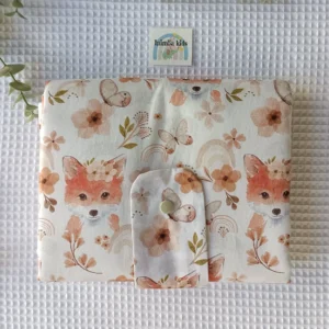 cambiador panal artesanal hecho a mano personalizado handmade zorros flores mariposas cerrado