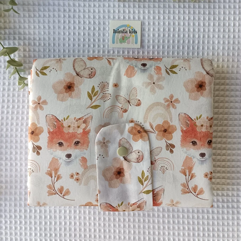 cambiador panal artesanal hecho a mano personalizado handmade zorros flores mariposas cerrado