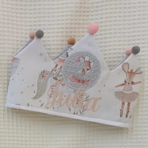 Corona cumpleaños artesanal hecho a mano handmade ratitas bailarina