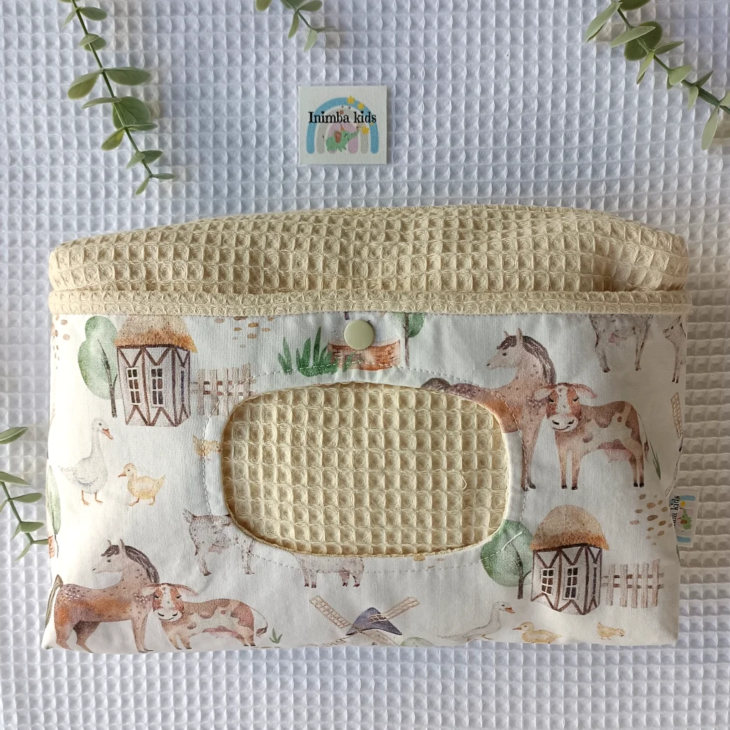 Pañalera artesanal neceser hecho a mano personalizado handmade animales de la granja