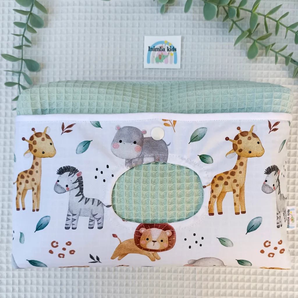 Pañalera artesanal neceser hecho a mano personalizado handmade animales selva